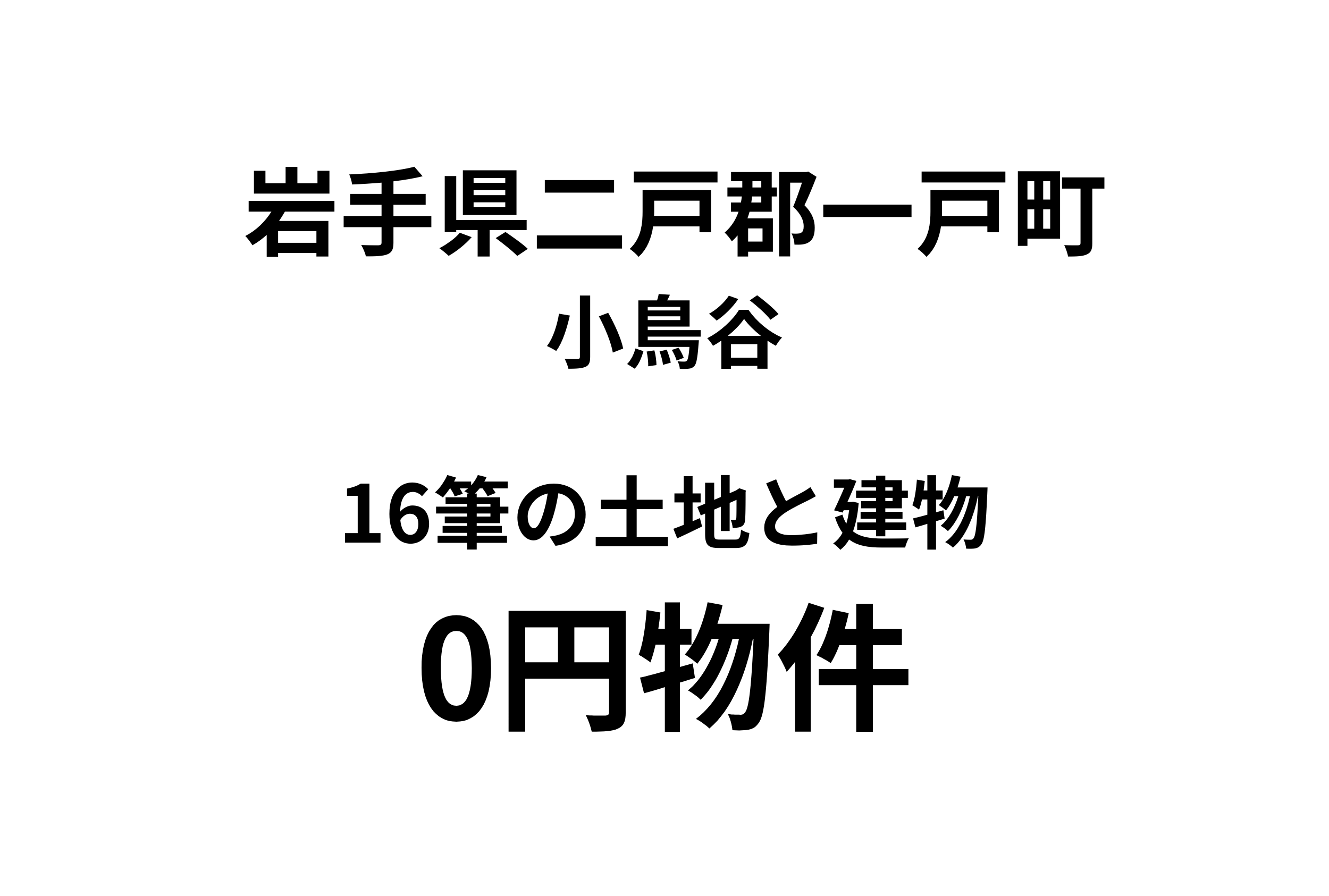 16筆の土地と建物、お譲りします。