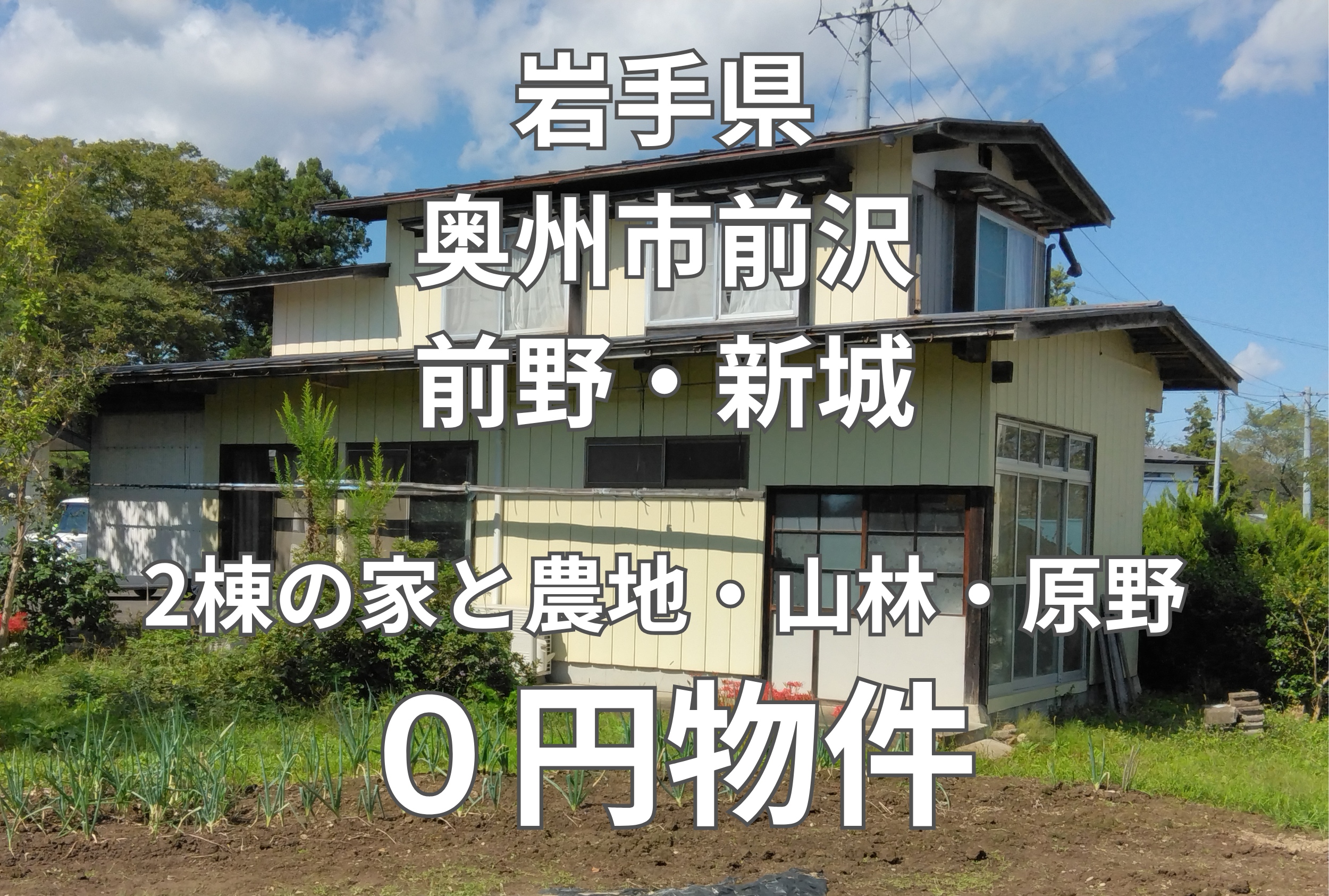 2棟の空き家と農地・山林・原野、お譲りします。