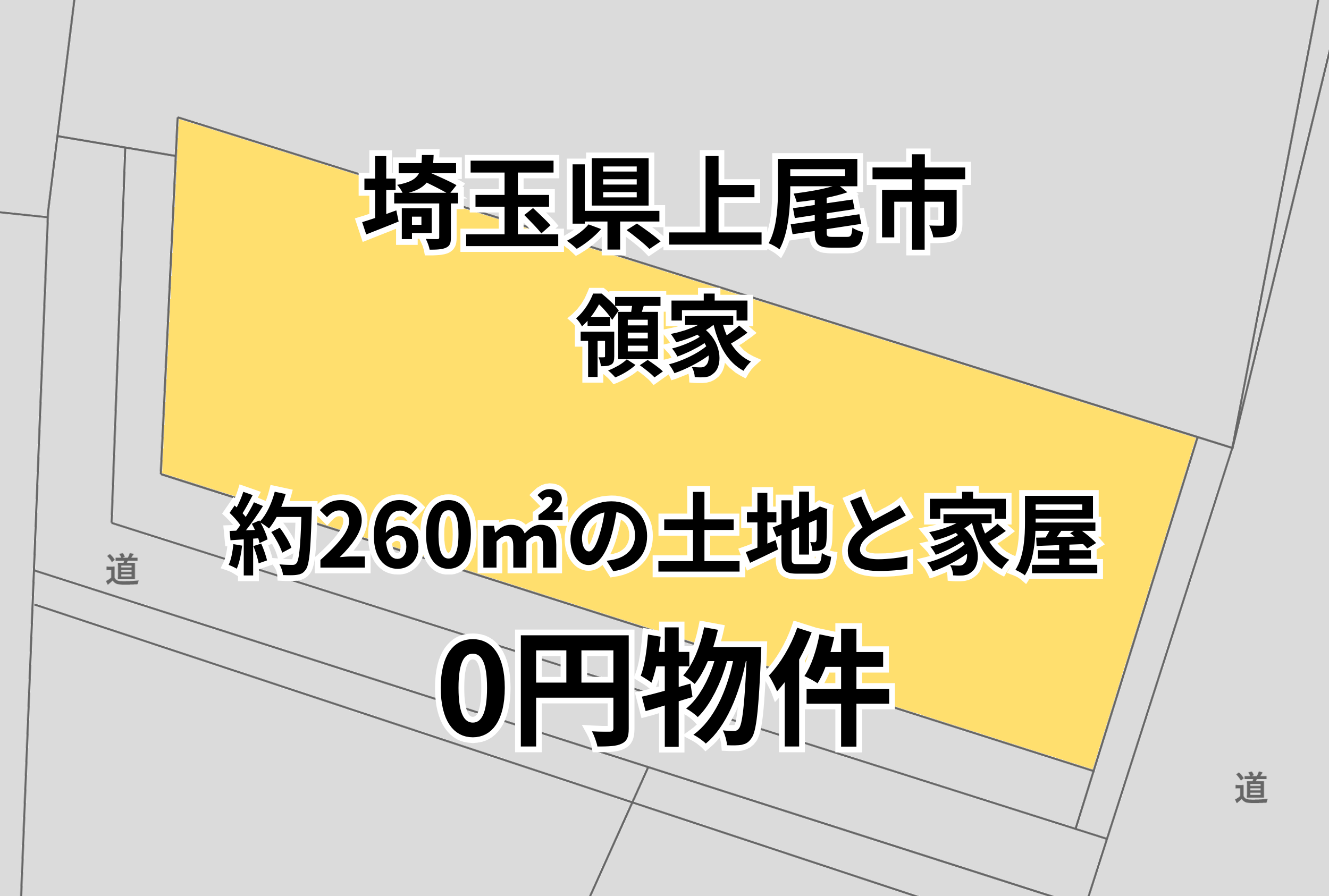 約260㎡の土地と家屋をお譲りします。